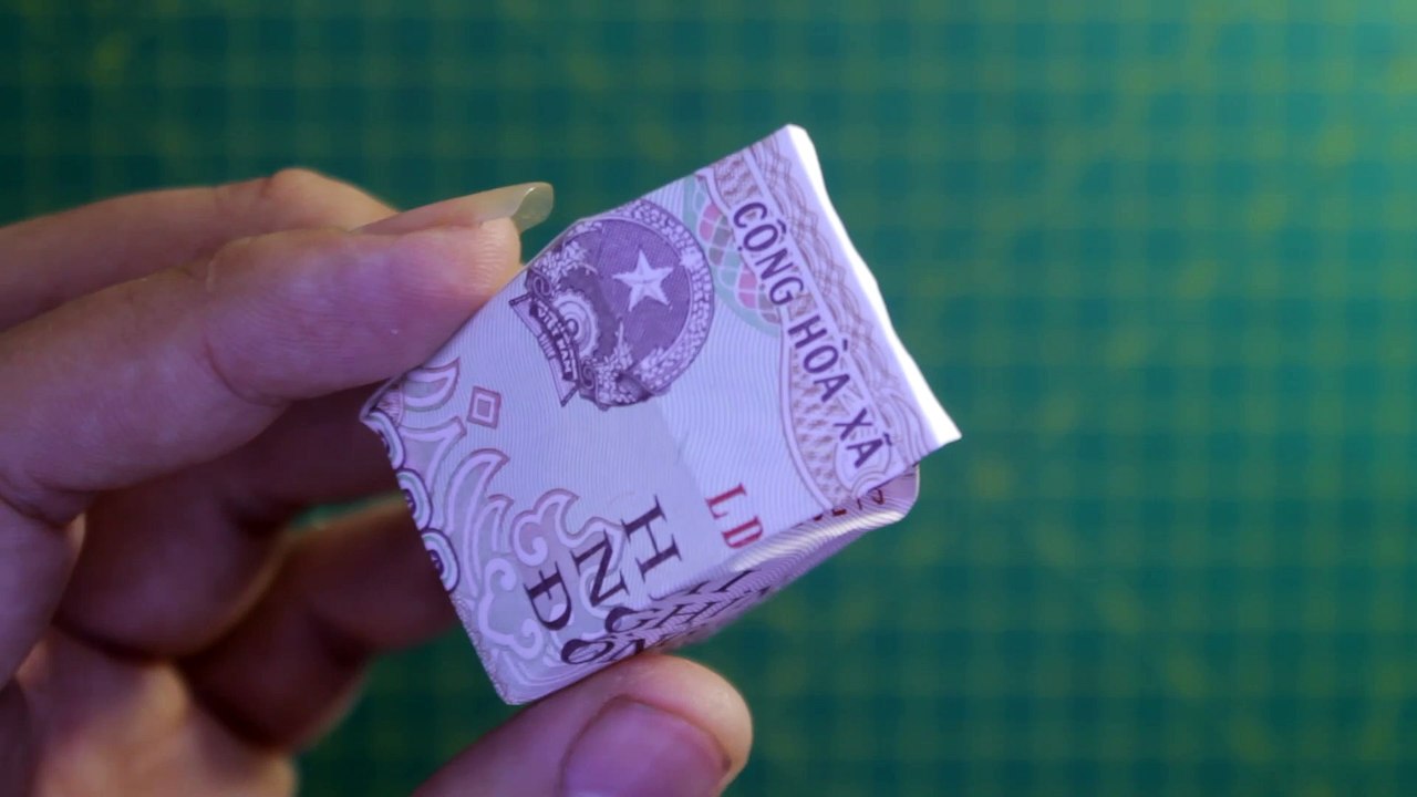 Demo money origami box vinamilk - origami money vietnam