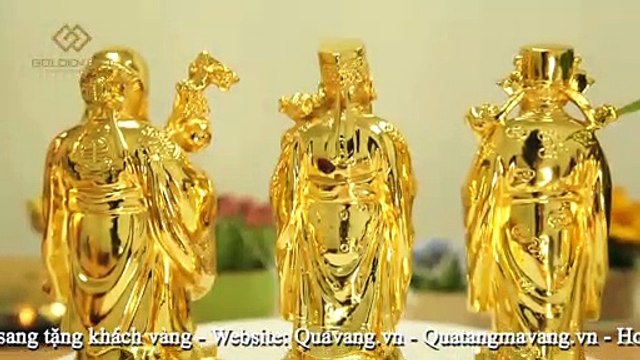 Tượng Ba Ông Tam Đa Phúc Lộc Thọ mạ vàng 24K - Golden Gift Việt Nam