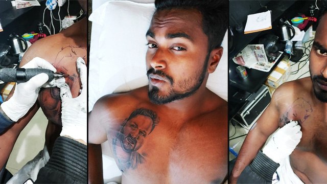 पवन सिंह के फैन ने सीने पर बनाया पवन सिंह के चेहरे का टैटू,पावर स्टार हो गया भावुक