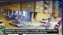 Un hombre casi atropella a un bebé, se baja para pedir perdón y el padre le deja KO de un puñetazo