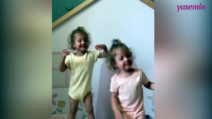 Dünyanın en güzle keman taklidi! Alin ve Lina kahkahalara boğdu...