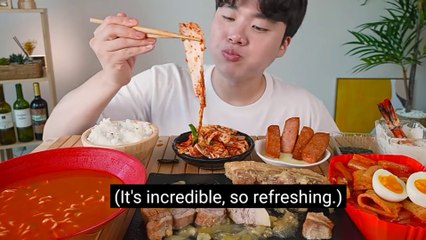 BIG SHRIMP  EATING MUCKBANG KOREAN khamsamida English sub