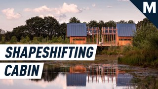 This shapeshifting cabin has sliding walls and a convertible roof