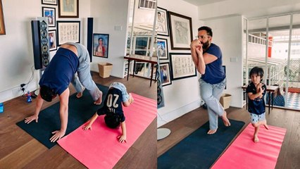 Kareena ने योग दिवस पर Share की पति Saif और बेटे Taimur की Photo, दोनों कर रहे आसन | FilmiBeat