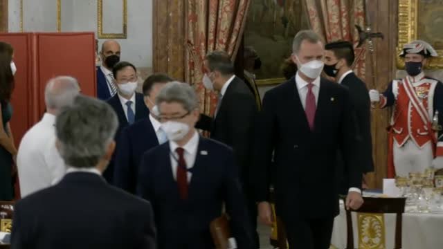 Los reyes presiden la primera cena de gala desde febrero de 2019 en honor al presidente de Corea del Sur