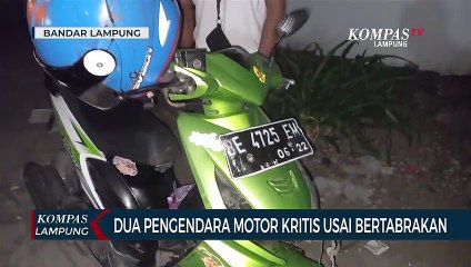 2 Pengendara Motor Kritis Usai Bertabrakan