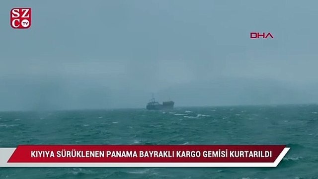 Kıyıya sürüklenen panama bayraklı kargo gemisi kurtarıldı