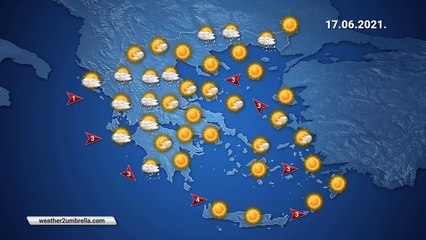 Η πρόγνωση του καιρού για την Πέμπτη 17-06-2021