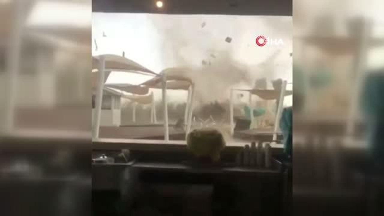 Antalya'da ortalığı savaş alanına çeviren hortum böyle görüntülendi