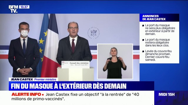 Jean Castex: Les règles de jauges qui s'appliquent jusqu'au 30 juin ne sont pas modifiées