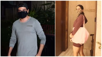 Sara Ali Khan Snapped At Manish Malhotra’s House & Kartik Aaryan At Kwan’s Office In Mumbai
