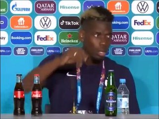Paul Pogba écarte la cannette de bière Heineken 0% en conférence de presse après France - Allemagne [Euro 2020]