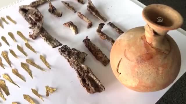 Son dakika... Tarihi eser kaçakçılığı operasyonunda altın bir taca ait parçalar ele geçirildi