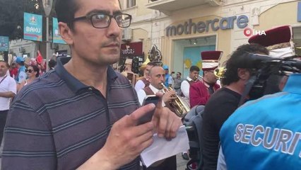 Bakü sokaklarında Mehter Marşlı Euro 2020 coşkusu