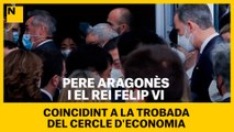 Pere Aragonès i el Rei Felip VI coincidint a la trobada del Cercle d'Economia