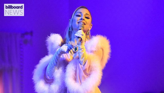 Ariana Grande Celebrates the End of Lockdown in 'Late Late Show' Skit | Billboard News