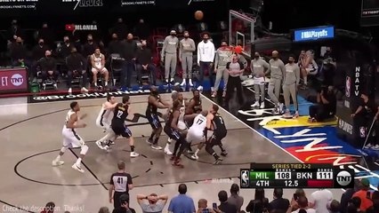 Blake Griffin holds PJ Tucker’s arm then taunting him & KD not happy with Giannis