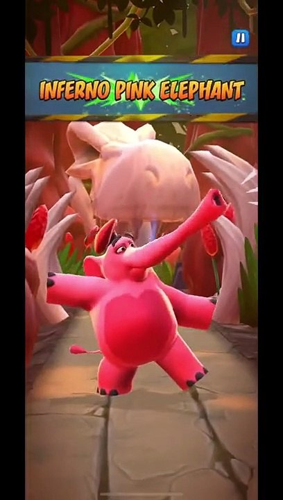 Inferno Pink Elephant Battle Run Gameplay - Crash Bandicoot: On The Run! (Level: Dino Might)