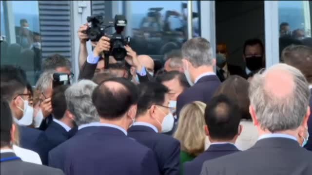 Breve encuentro de Pere Aragonès con el Rey en el Círculo de Economía