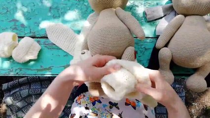 Amigurumi Teddy Bear In Clothes. Crochet Teddy Bear Toy For Kids.