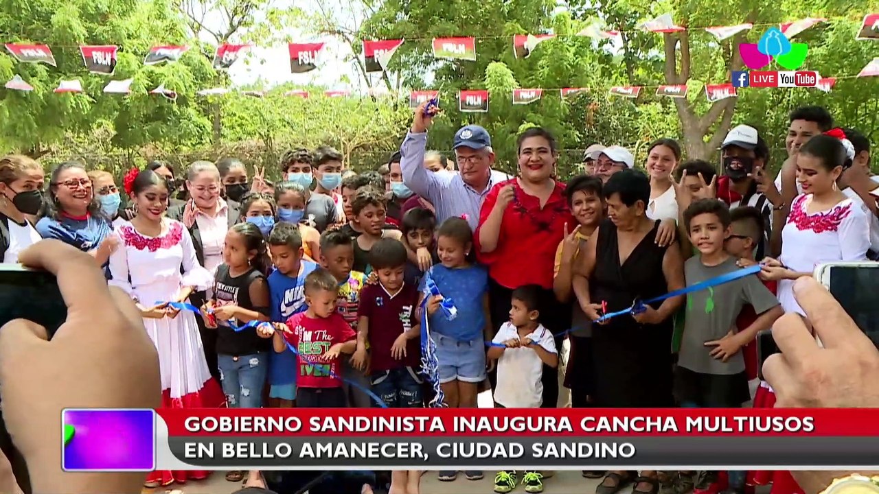 Gobierno de Nicaragua inaugura cancha multiusos en Bello Amanecer, Ciudad Sandino
