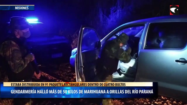 Gendarmería halló más de 50 kilos de marihuana a orillas del río Paraná