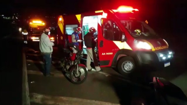 Acidente envolvendo duas motocicletas é registrado na BR-277 nas proximidades do Trevo da Portal