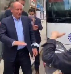 Muharrem İnce'nin vatandaştan korkup geri durduğu anlar gündem oldu