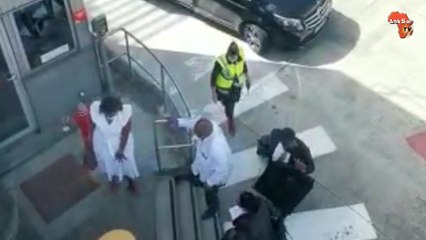 L'arrivée de Laurent Gbagbo  à l'aéroport de Bruxelles