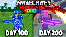 I Survived 200 Days in Modded Hardcore Minecraft.. [2000  Mods]