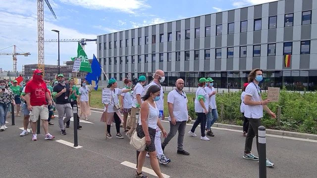 Liège : Rassemblement du personnel hospitalier de la clinique CHC MontLégia