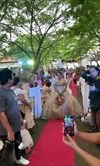 వైరల్‌ వీడియో: వధువు పెళ్లి గౌనులోకి దూరిన వ్యక్తి..