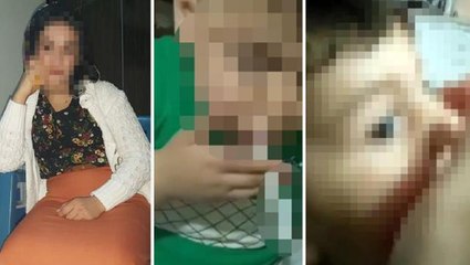 Çocuğuna sigara içirdi, ölmesi için ilaç verdi, bir de o anları kayda aldı