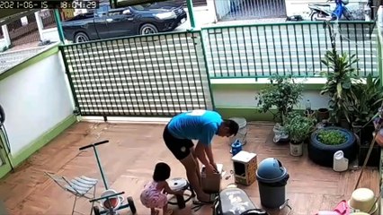Stool Swap Makes Dad Fall