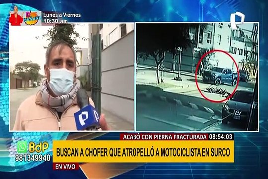 Buscan a chofer que atropelló a motociclista en Surco
