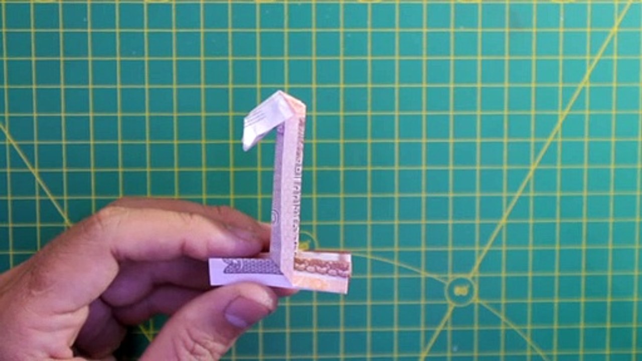 Money origami number 1 3d - demo