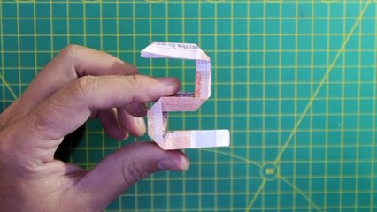 Money origami number 2 3d demo - origami money vietnam