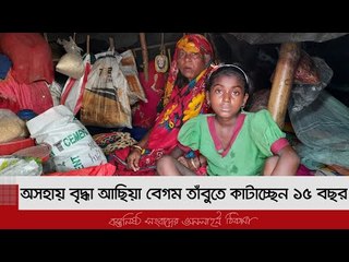 অসহায় বৃদ্ধা আছিয়া বেগম তাঁবুতে কাটাচ্ছেন ১৫ বছর | Jagonews24.com