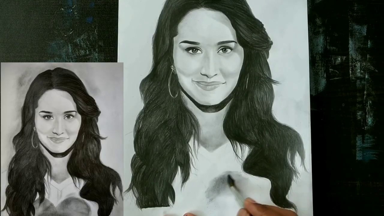 Shraddha Kapoor drawing __ How to draw shrddha kapoor __  shraddha kapoor ka drawing