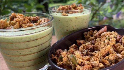 Gourmand - Gaspacho vert et granola salé