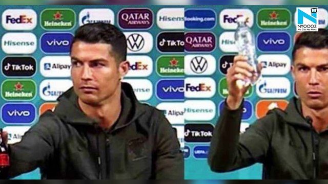 Italy's Manuel Locatelli repeats Cristiano's gesture, removes Coca-cola's bottles from table