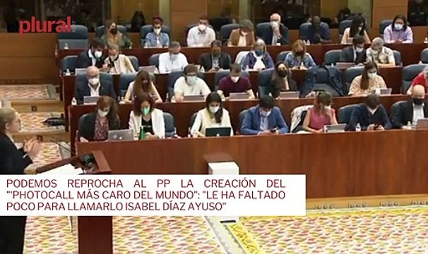 Podemos reprocha al PP la creación del 'photocall más caro del mundo : Le ha faltado poco para llamarlo Isabel Díaz Ayuso