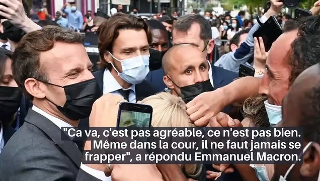 En déplacement dans la Somme, le Président Emmanuel Macron a été interpellé par un enfant au sujet de la gifle: Ca va la claque que tu t'es prise ? - VIDEO