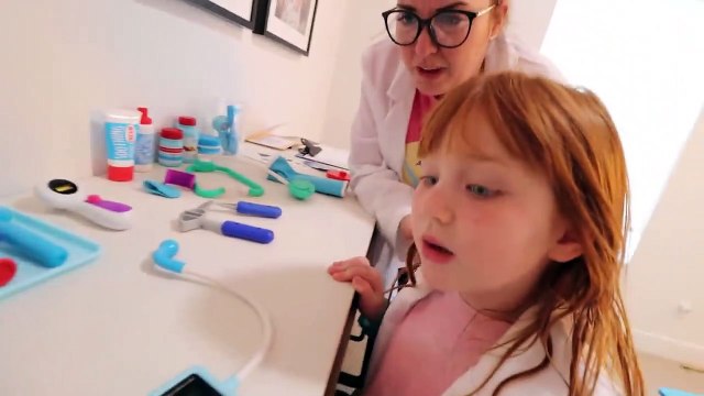 Dad Swallowed A Fly!! Doctor Adley Does A Brave Operation And Nurse Mom Gives Niko A Check Up Shot