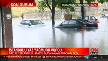 İstanbul'da yağış sonrası yollar göle döndü