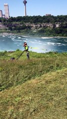 Mowing Grass at Niagara Falls
