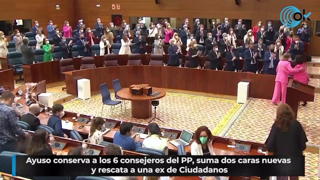 Ayuso conserva a los 6 consejeros del PP, suma dos caras nuevas y rescata a una ex de Ciudadanos