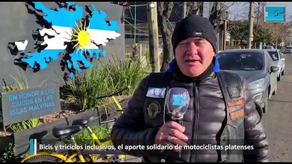 Descargar video: Bicis y triciclos inclusivos, el aporte solidario de motociclistas platenses