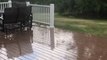 Hailstorm relentlessly slams backyard