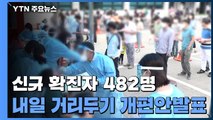 코로나19 신규 확진자 482명...내일 '완화된 거리두기' 발표 / YTN